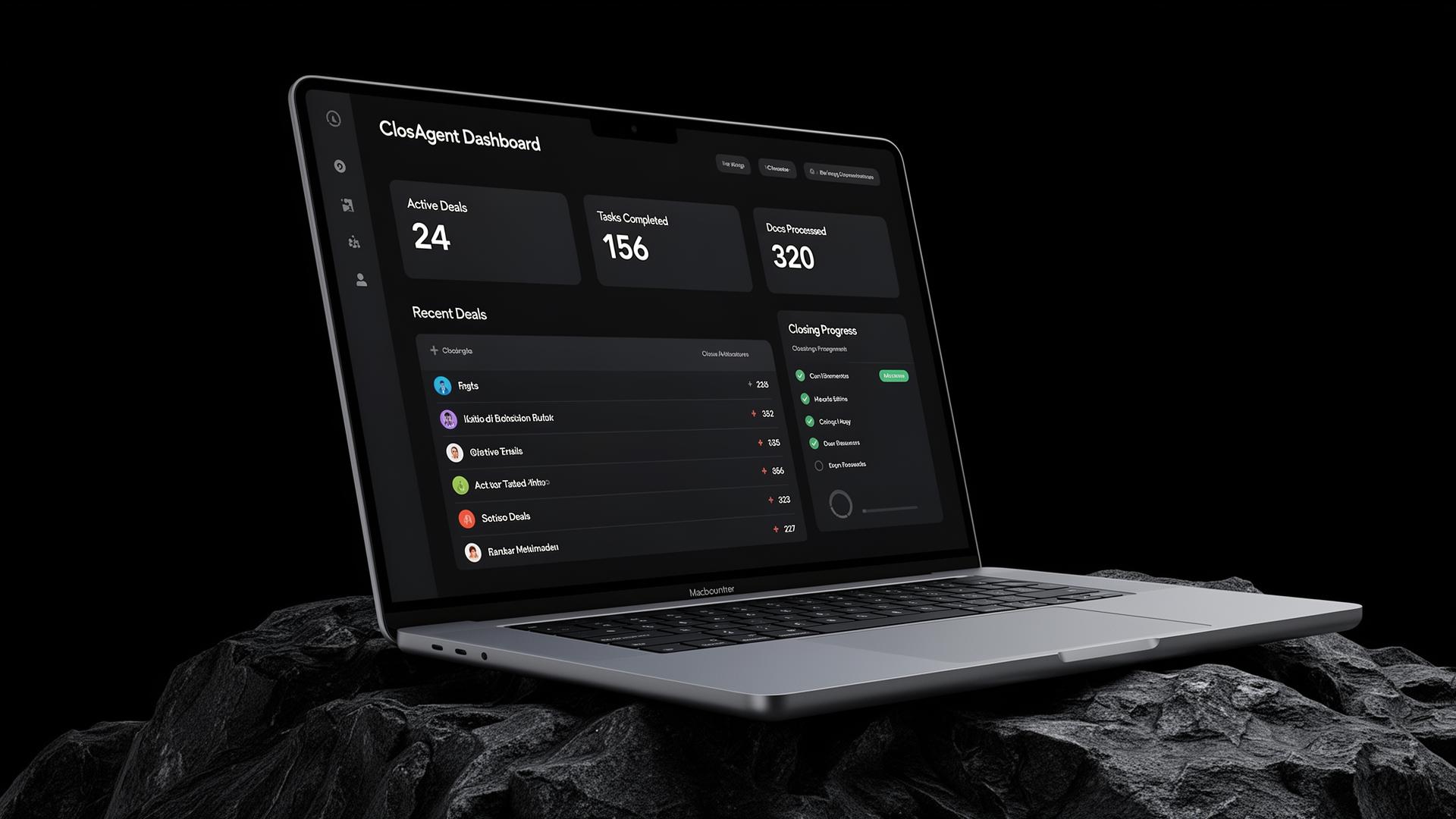 ClosAgent dashboard on laptop